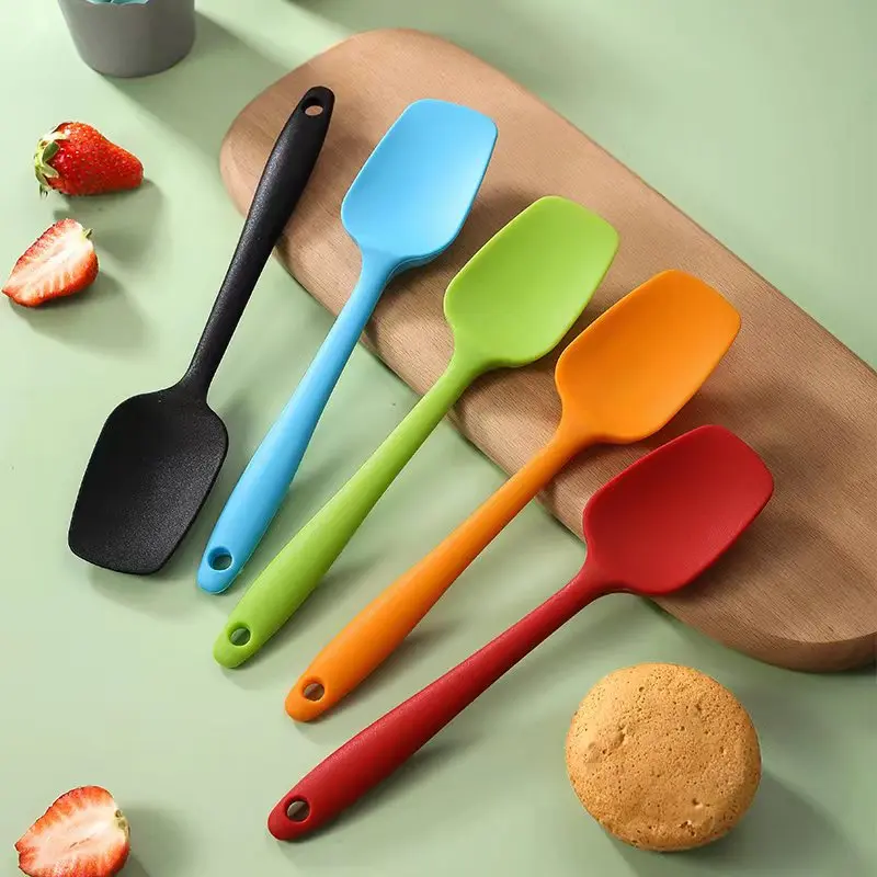 Long Handle Silicone Cake Pastry Cream Spatula Non-stick Chocolate Butter Confectionery Baking Mixing Scraper Kitchen Utensils