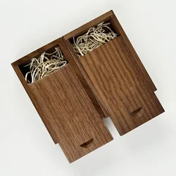 3.15x2x0.98inch Natural Wood Gift Boxes with Sliding Top Storage Box for Necklace Ring Jewelry or USB Wood Jewelry packaing