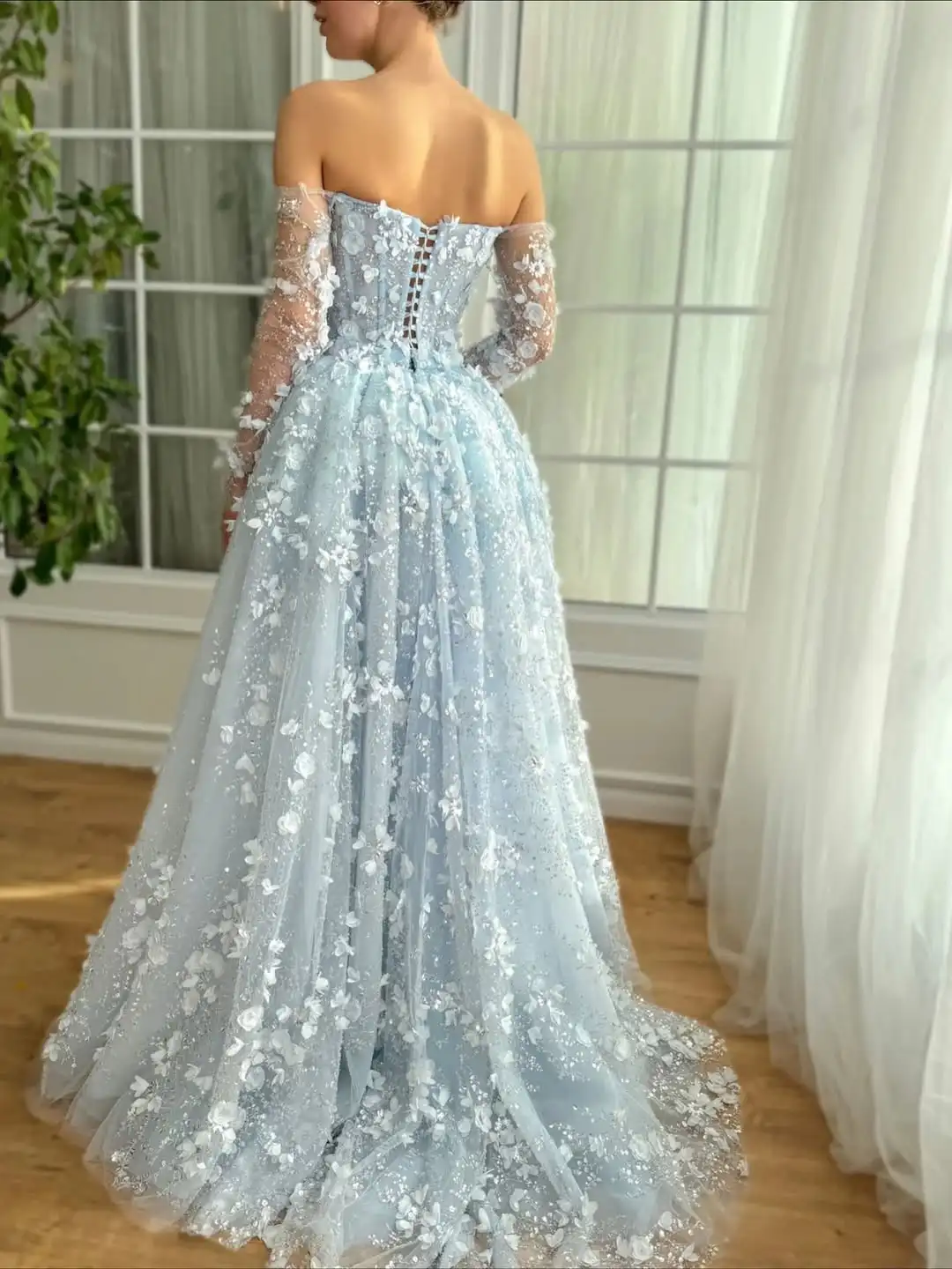 تصميم جديد مثير فستان سهرة كريستال لامع مع شريط ساحر موضة سليم حورية البحر حفلة موسيقية فستان رسمي #3