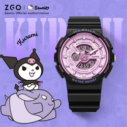 ZGO X Sanrio Kuromi Women's Watch Middle and High School Students Girls 50M Waterproof Electronic Watches Gift 8573