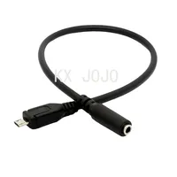 1pc Micro USB 5 Pin Male to 3.5mm Female Jack AUX Audio Sync Headphone Adapter Cable Cord 30cm 50cm