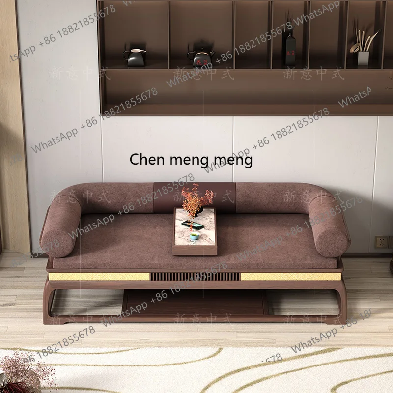 z183 Chinese Arhat Bed Solid Wood Living Room Chinese Sofa Retro Bed Black Walnut Arhat Sofa Bed
