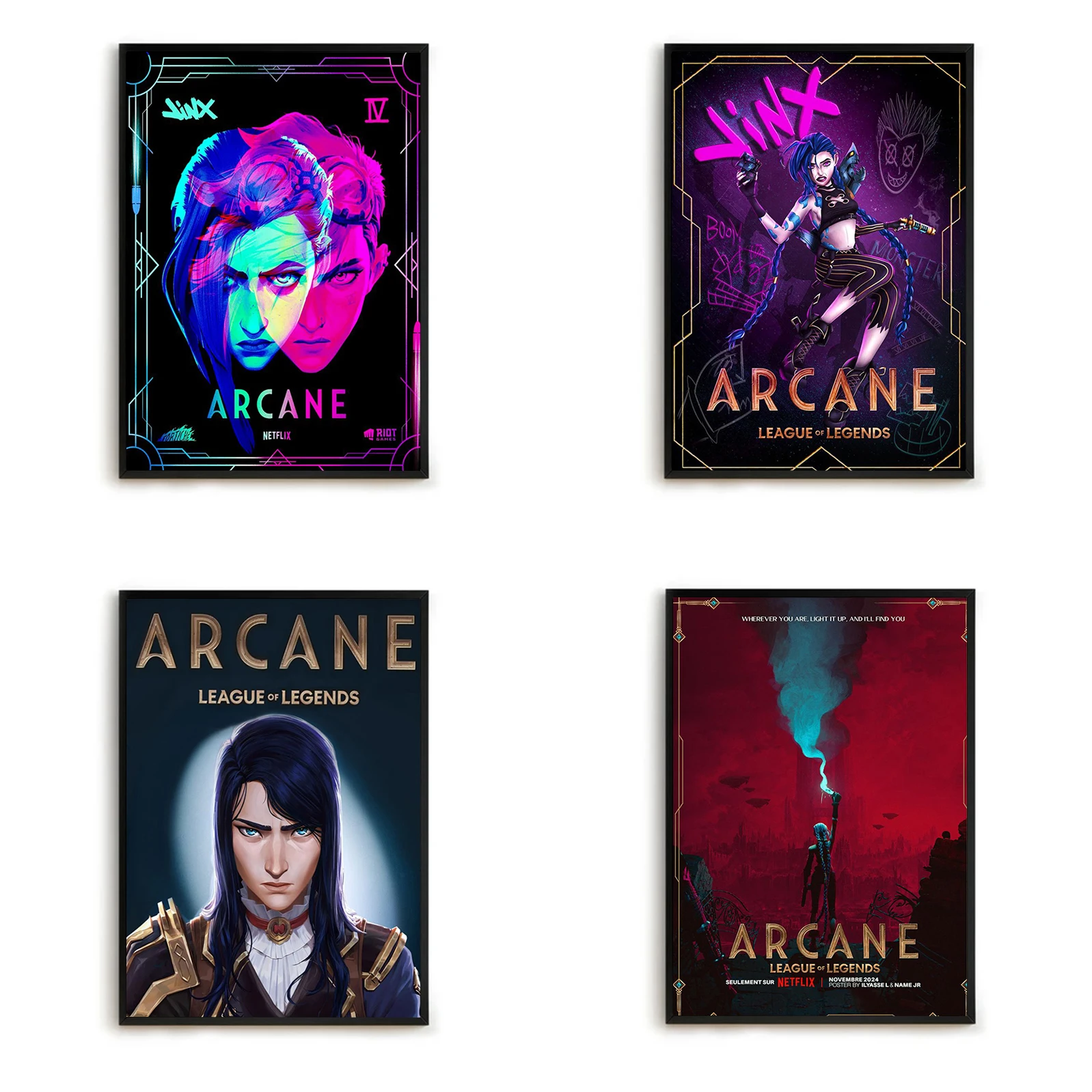 

Jinx Vi Arcane League of Legends Poster Decoration Pictures Room Wall Posters Room Decor Art Mural For Home Decorations Vintage