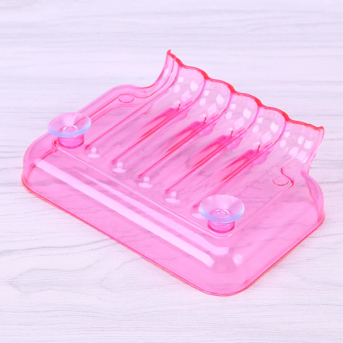 

Suction Cup Soap Dish Bright Pink Hollow Design Water Drain Bathroom Tool Strong Bearing Portable Soap Box Organizer