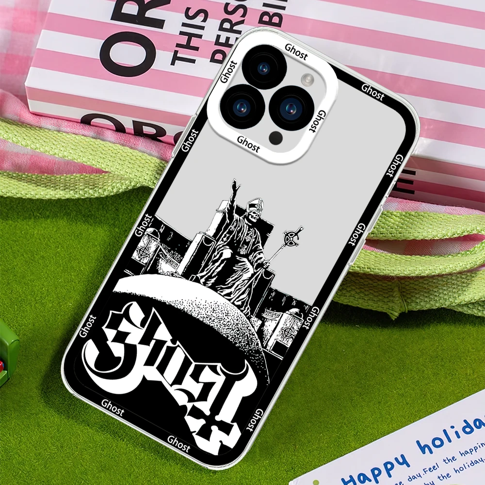 Band G-Ghost Impera Phone Case for iPhone 12 11 13 14 15 16 Max Pro Plus Transparent Bezel Cover