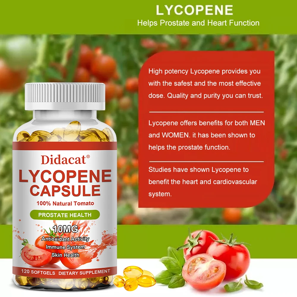 Lycopene Capsules - Prostate Health, Urinary Tract Health, Enhance Immunity,Tomato Extract,Gluten-Free view 2