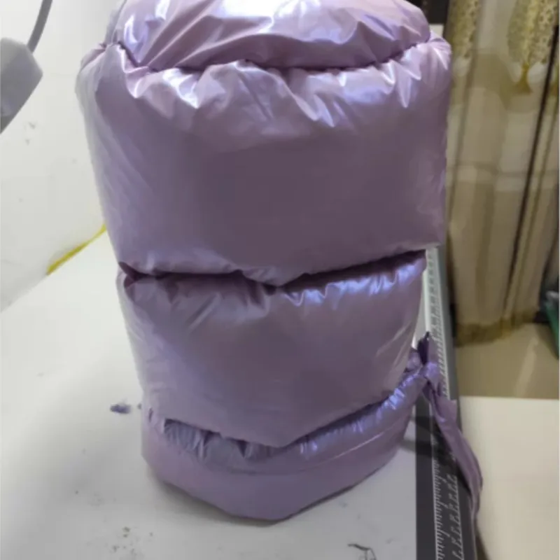 

Adult Filled Down Cotton Head Cover Smooth Fluffy Lace Up Headgear ABDL Soft Cozy Waterproof Cap Hat Handmade For Man Woman