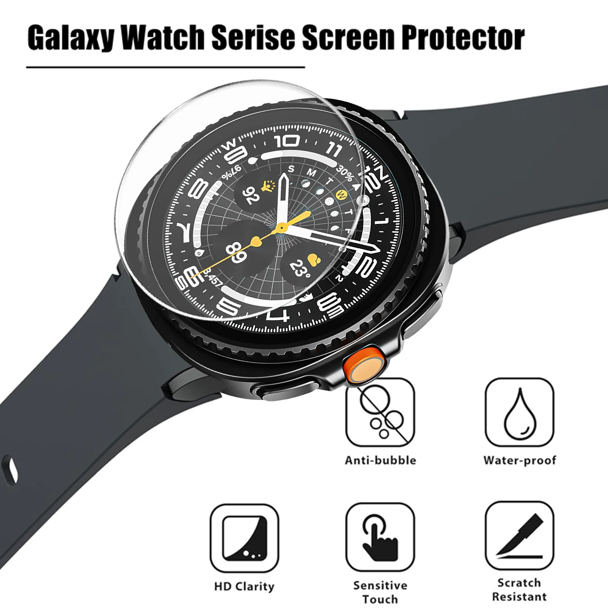 Tempered Glass for Samsung Galaxy Watch 8 7 6 5 4 40/44/47mm Screen Protector for Galaxy Watch 7 8 Ultra 4 6Classic Watch8 Cover