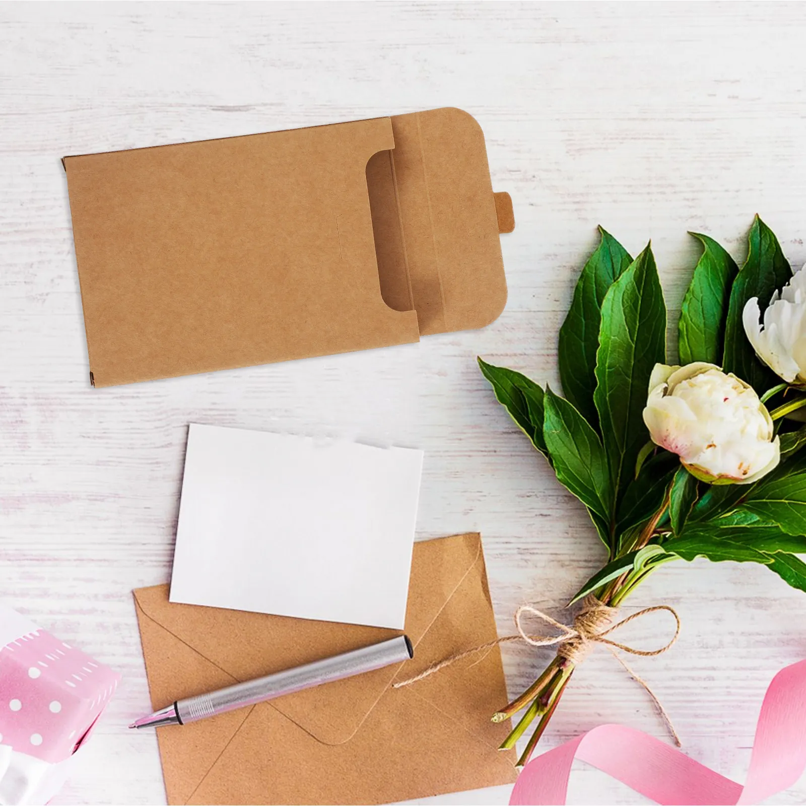 

20Pcs Sturdy Kraft Cardboard Boxes for Greeting Cards Postcards Envelopes Packaging Small Business Mailing Storage DIY Gifts
