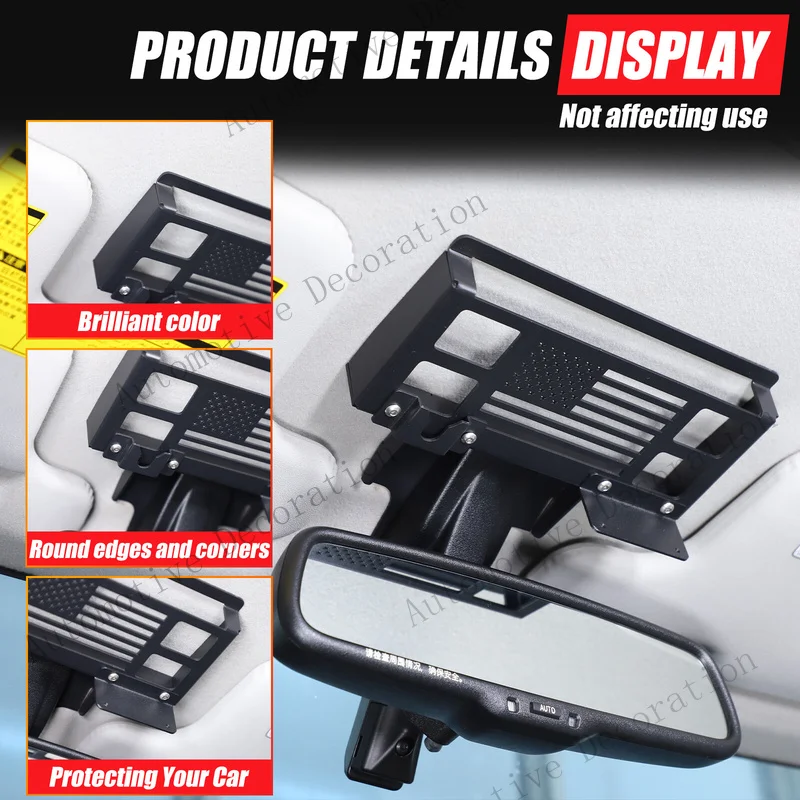Z+ US Flag Interior Rearview Mirror Storage Cover box For Toyota FJ Cruiser 07-21