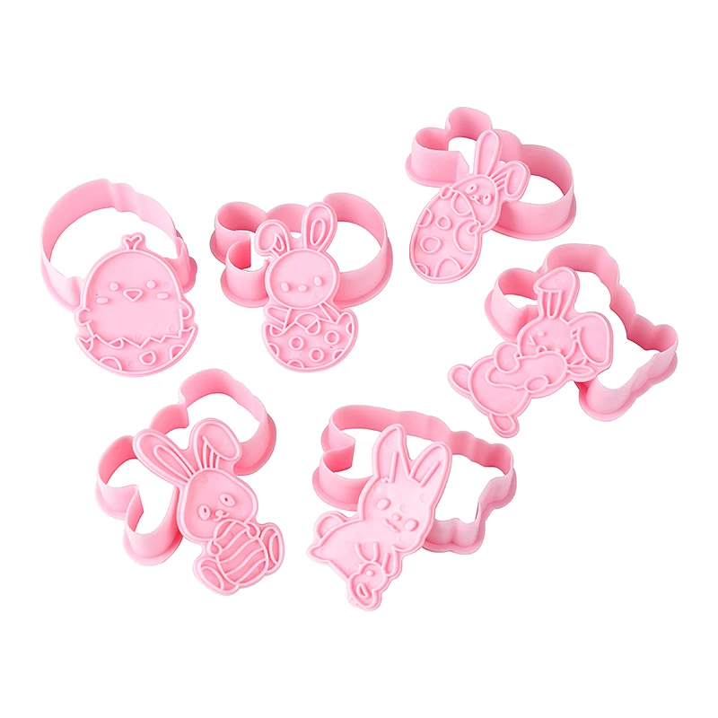 6 ชิ้น/เซ็ต Easter Bunny Cookie Cutters ครัว Fondant แม่พิมพ์การ์ตูนกระต่ายไข่อีสเตอร์ปาร์ตี้ตกแต่งเบเกอรี่ Pastry อุปกรณ์เสริม