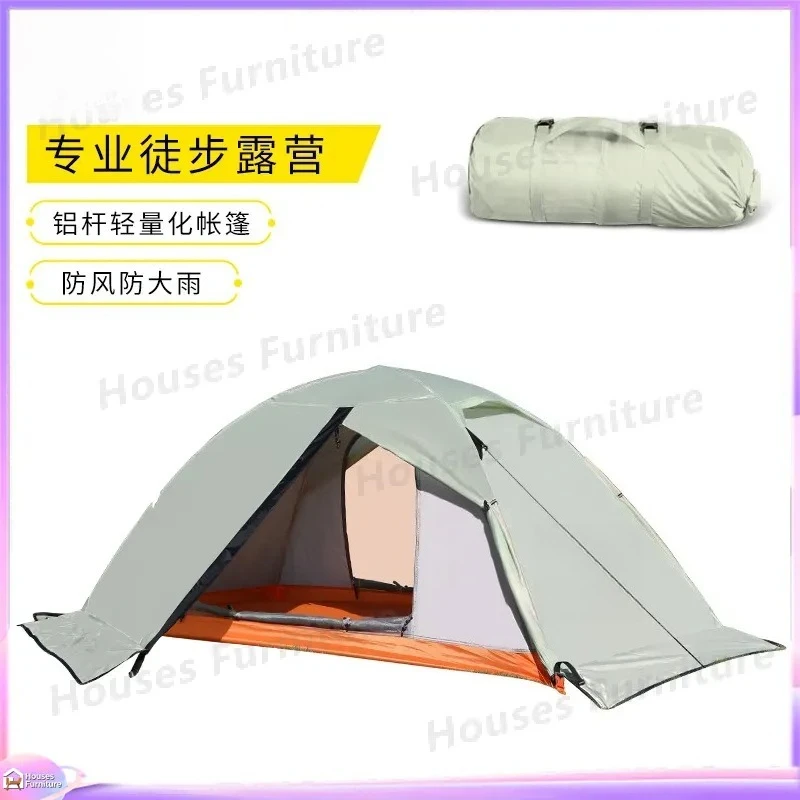 For Outdoor Double Layer Hiking Tent Ultra Light Aluminum Pole Windproof Rainproof Portable Camping Professional