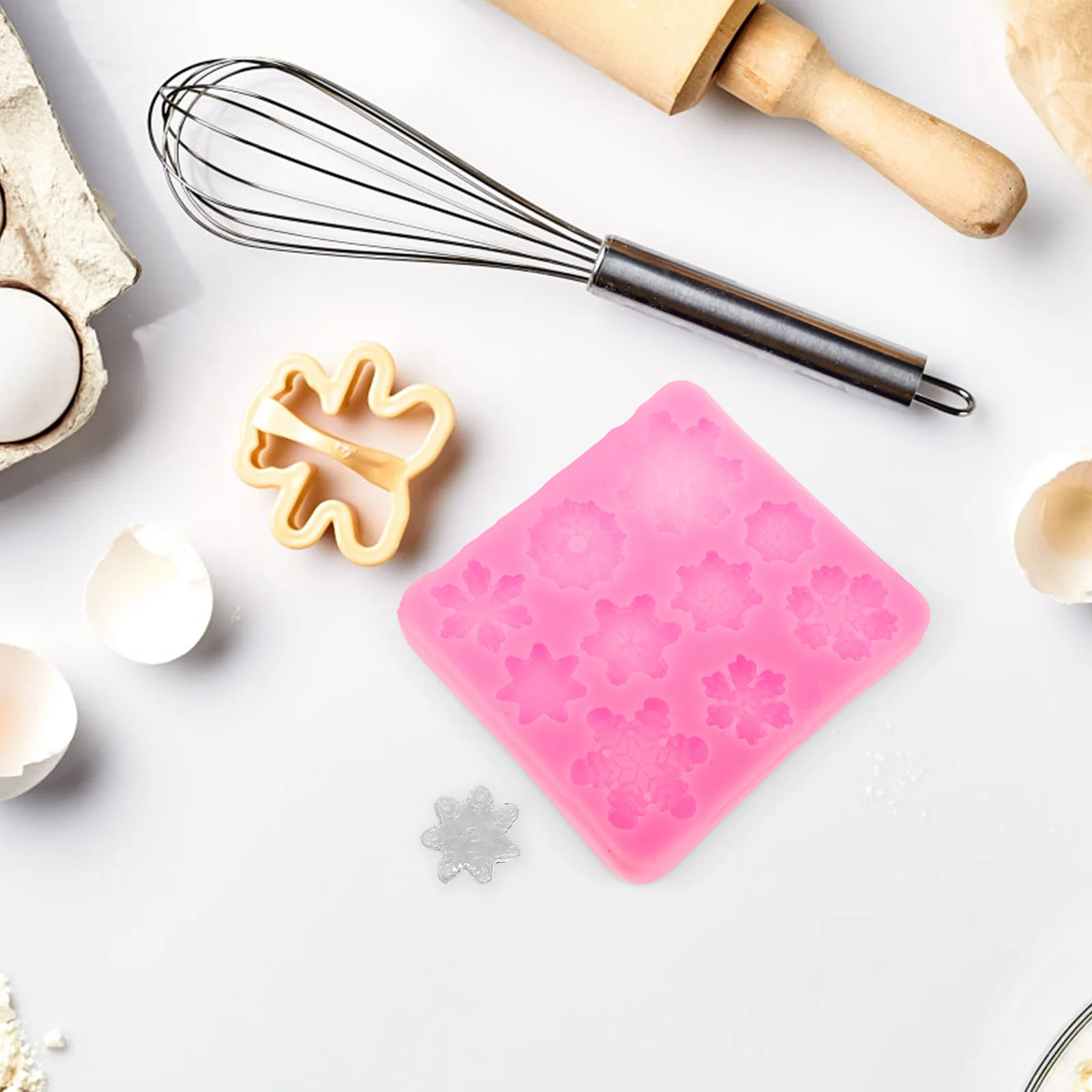 

2 Pcs Snowflake Silicone Mold Cake Decorating Mould Baking Molds Chocolate Moulds