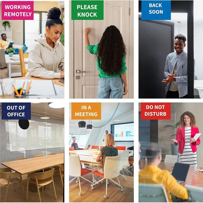 BHBD-Office Door Signs For Meeting Room-6 Options Including Do Not Disturb, Please Knock, Soon Privacy Door Slider
