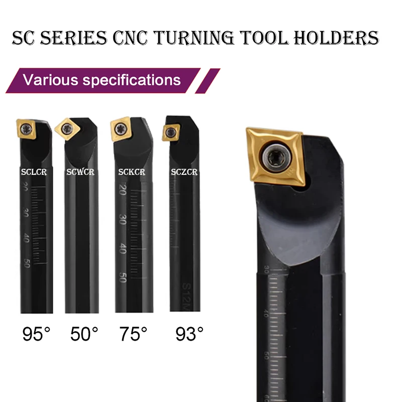

1 шт. S16Q-SCLCR09 S12M-SCLCR06 SCWCR06 S20R-SCKCR09 S25S-SCZCR09 Внутренний токарный держатель инструмента для станков с ЧПУ, резец для токарной обработки