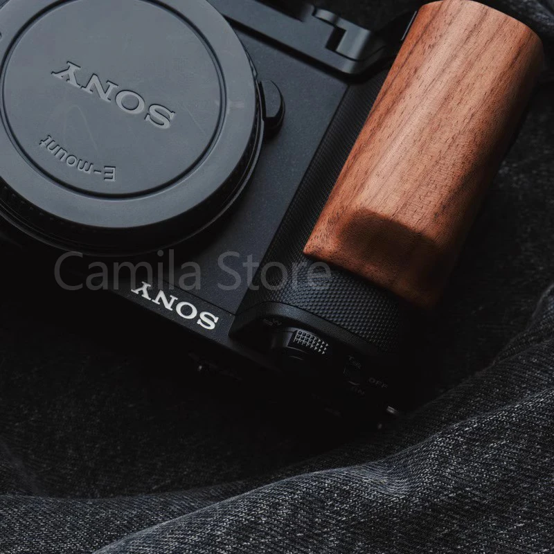 wooden L Type Bracket Tripod Quick Release Plate Base Grip Handle For sony ZV-E10m2  ZVE10 II Digital Camera Arca-Swiss  tripod