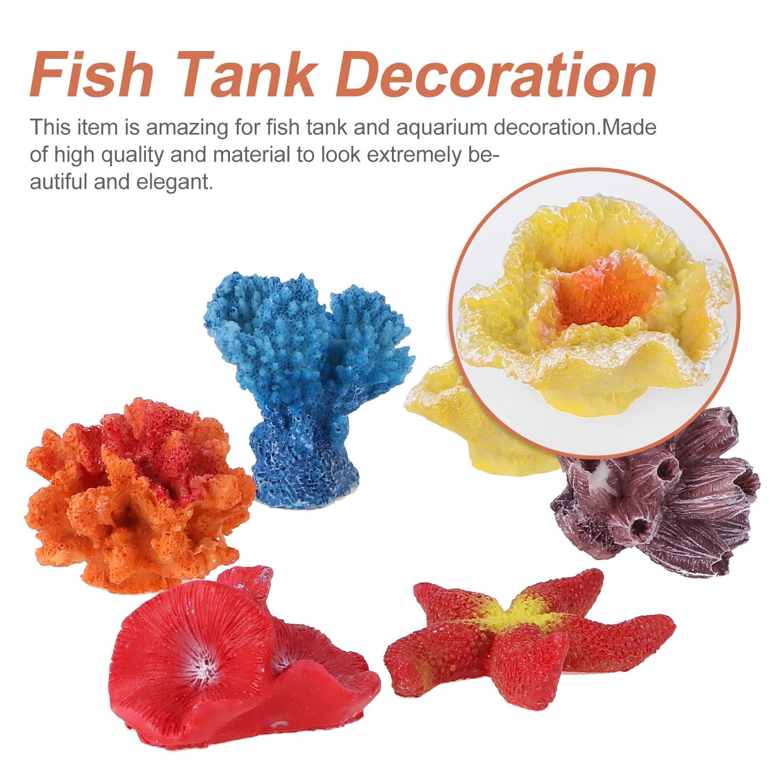 

6Pcs Multicolor Sea Star Aquarium Decoration Artificial Coral Ornament Fish Tank Ornament Safe for Fresh Saltwater Fish