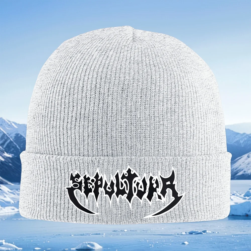 تصميم نص منفعل، أشكال جريئة، خطوط حادة للرجال والنساء للجنسين قبعة محبوكة قبعة صوفية شتوية حرارية دافئة لعيد الميلاد في الهواء الطلق