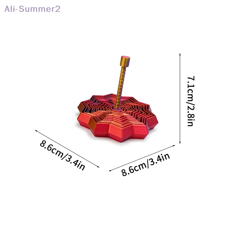 {Summer2} Étoile sensorielle extensible imprimée en 3D de 4,33 pouces, jouet fractal octogonal avec poignée amovible