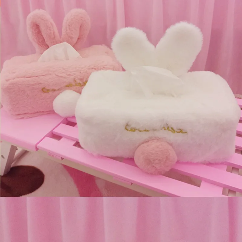 New cute pretty Creative Useful Paper box Warm home decoration Cartoon bunny rabbit lifelike soft doll kids Holiday gift