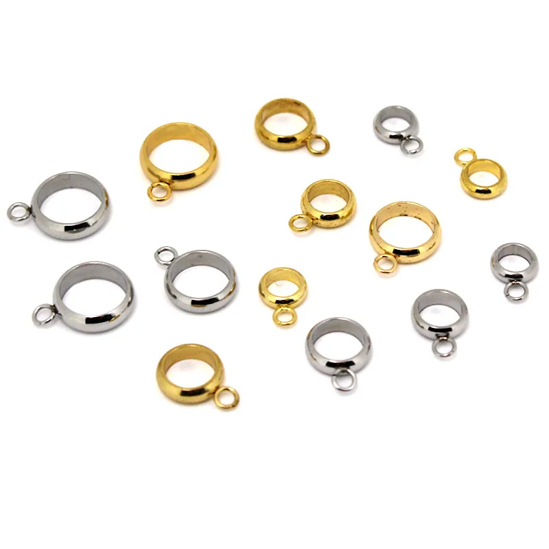 20 قطعة خرز من الفولاذ المقاوم للصدأ الكفالات قلادة السنانير الحفرة الكبيرة خرزة مباعدة موصلات المشابك ل عقد دي اي واي سوار صنع المجوهرات #2