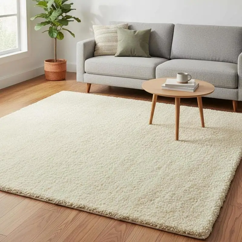 Navarra Shaggy Teppich 200x200cm, Hochwertiges Polyester, Pflegeleicht, Stilvolle Wohnraumdekoration