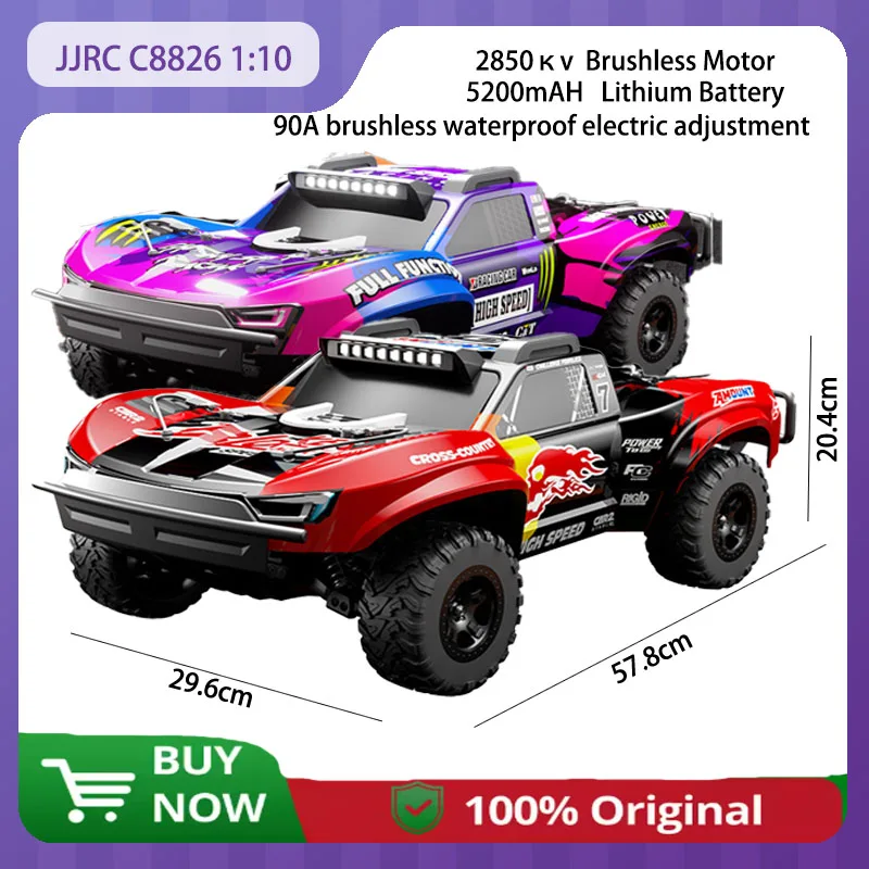 

JJRC C8826 Радиоуправляемые автомобили 1/10 2,4G Полномасштабный 4WD высокоскоростной бесщеточный двигатель для подвески на всю дорогу 5200 мАч Li Батарея RC Автомобиль подарок