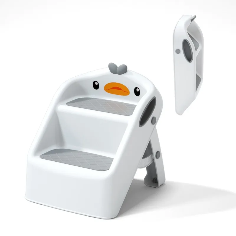 Step Stools Ladders Kids Bathroom Step Stool - Anti-Slip Toddler Footstool for Sink Toilet Sturdy Plastic with Wide Platform