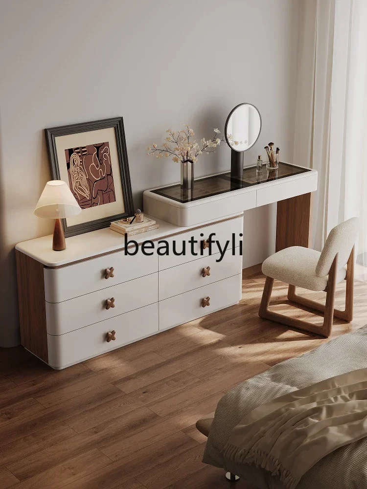 

Light luxury dresser, simple small apartment dresser, chest cabinet integrated retractable bedside locker