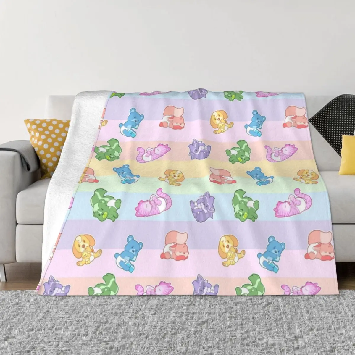 

Lil Pastel Rainbow Babies Throw Blanket Summer Blanket blanket for winter