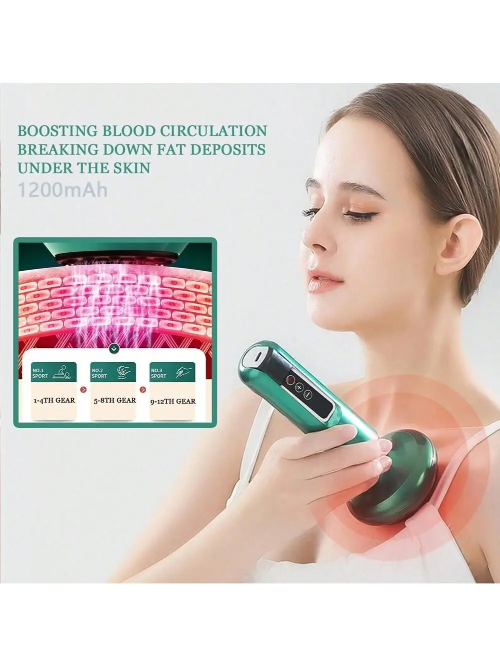 

Electric suction cup massage machine, heated and rechargeable back massager, suction cup massager with 6-speed adjustable suctio