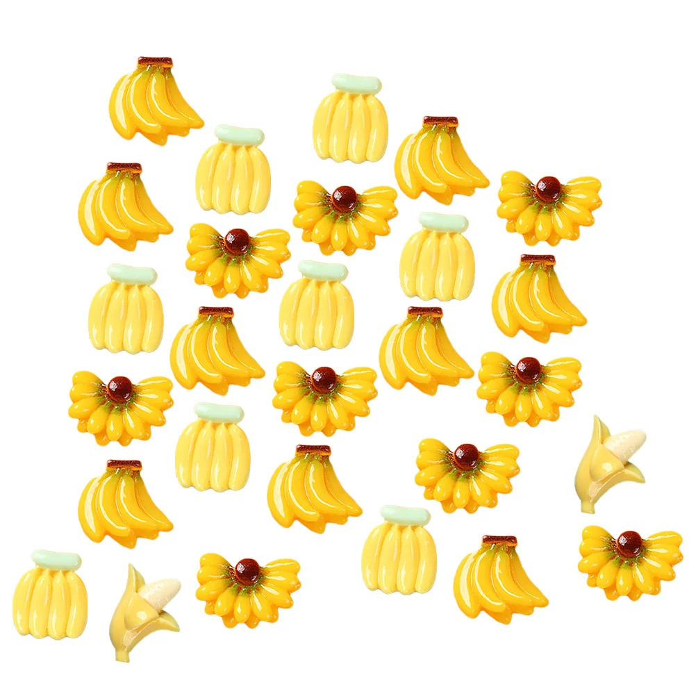 

100 Pcs Simulated Mini Banana Fruit Fake Props Model Layout Scene Decor Resin Simulation Creative Lifelike Fruits Child Photo