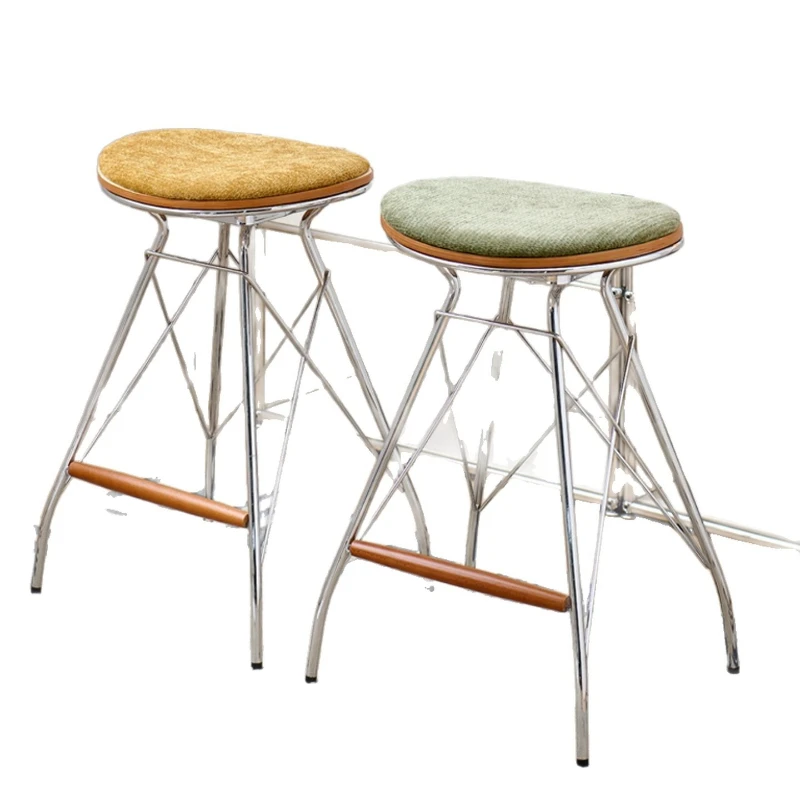 

Medieval bar chair Internet celebrity restaurant designer soft bag bar stool cafe retro wrought iron casual home high chair