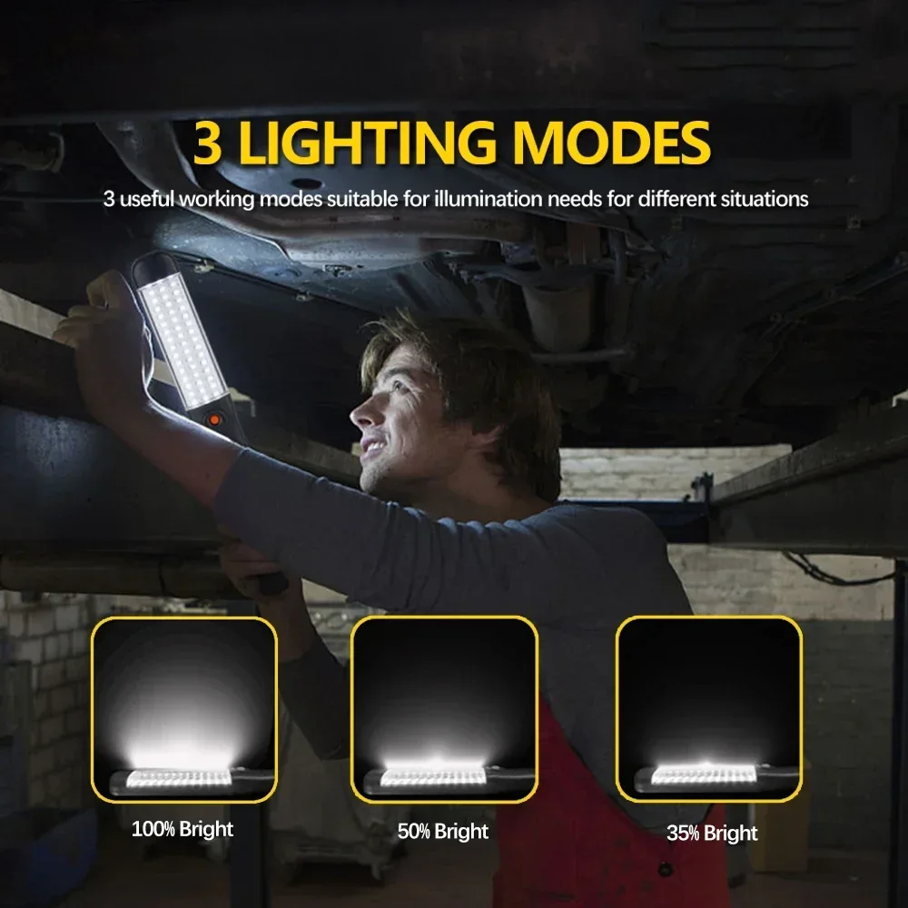 Powerful Camping Lantern Handheld Floodlight LED Work Light USB Rechargeable Work Lamp with Magnet Hook Workshop Repair Lights