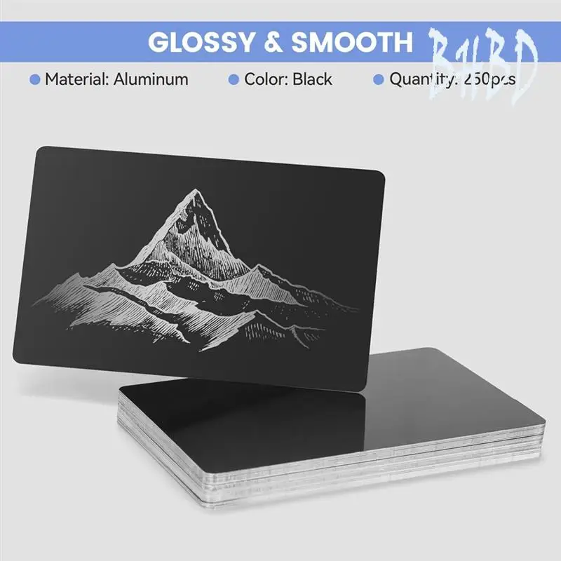 

250 шт. заготовки для лазерной гравировки, черные, толщина 85 х 55 х 0,2 мм для гравировки с ЧПУ, лазерного ремесла