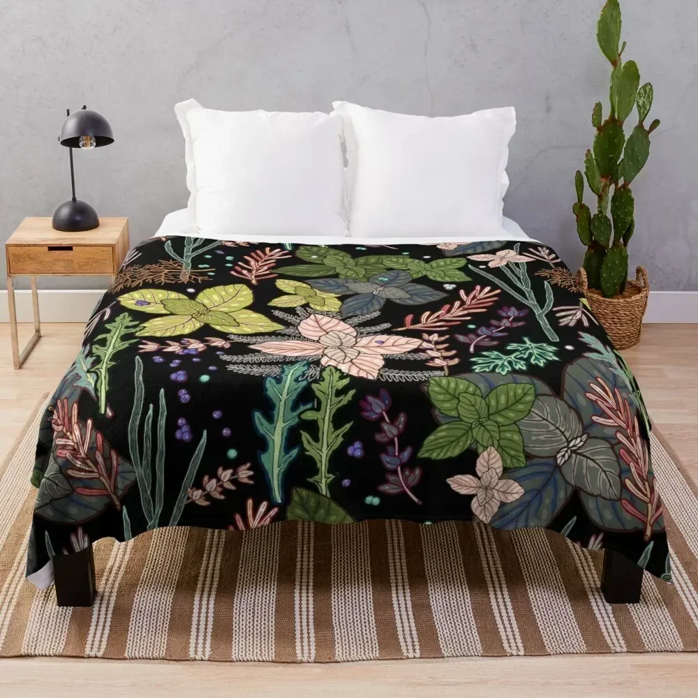 

mysterious herbs Throw Blanket Cozy Throw Blanket for Bed Sofa Chair