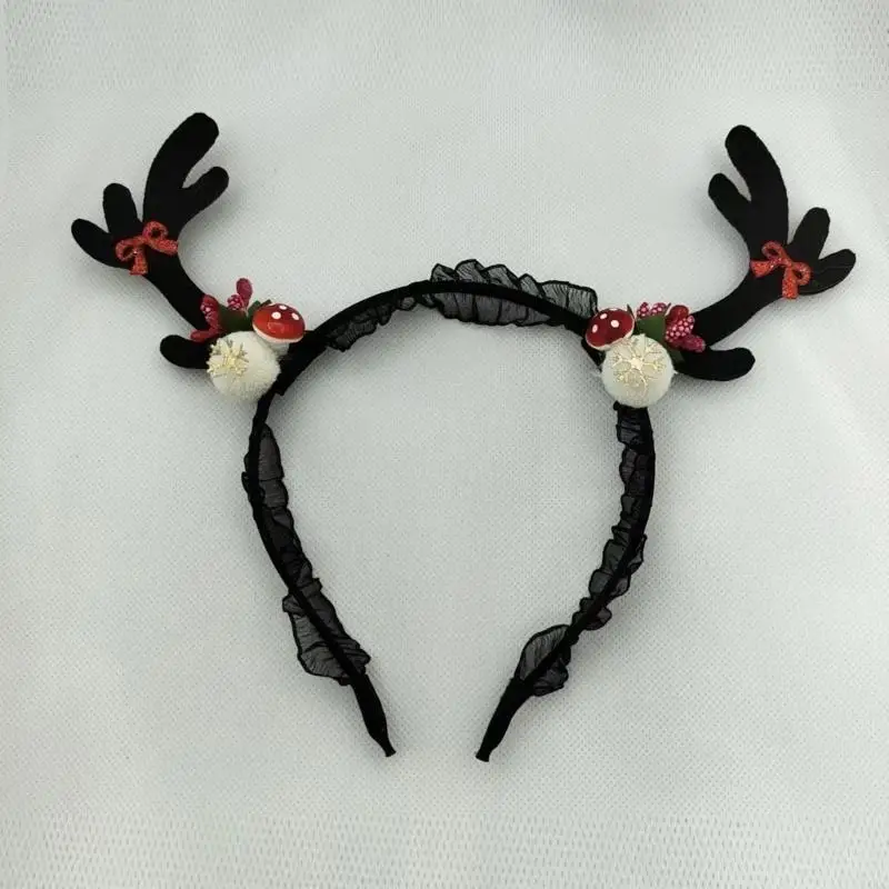 

Christmas Hair Hoop Headband Sequin Antlers Devil Wing Headband Christmas Deer Horn Headband Bat Wing Hair Hoop Y166