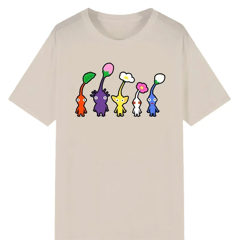 Kawaii Pikmin t-shirt hommes t-shirt drôle Harajuku mignon dessin animé graphique t-shirts été respirant confortable t-shirt Hombre surdimensionné