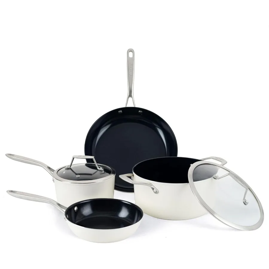 

Набор керамической посуды с антипригарным покрытием, без PFAS, PTFE, PFOA (набор из 6 предметов)