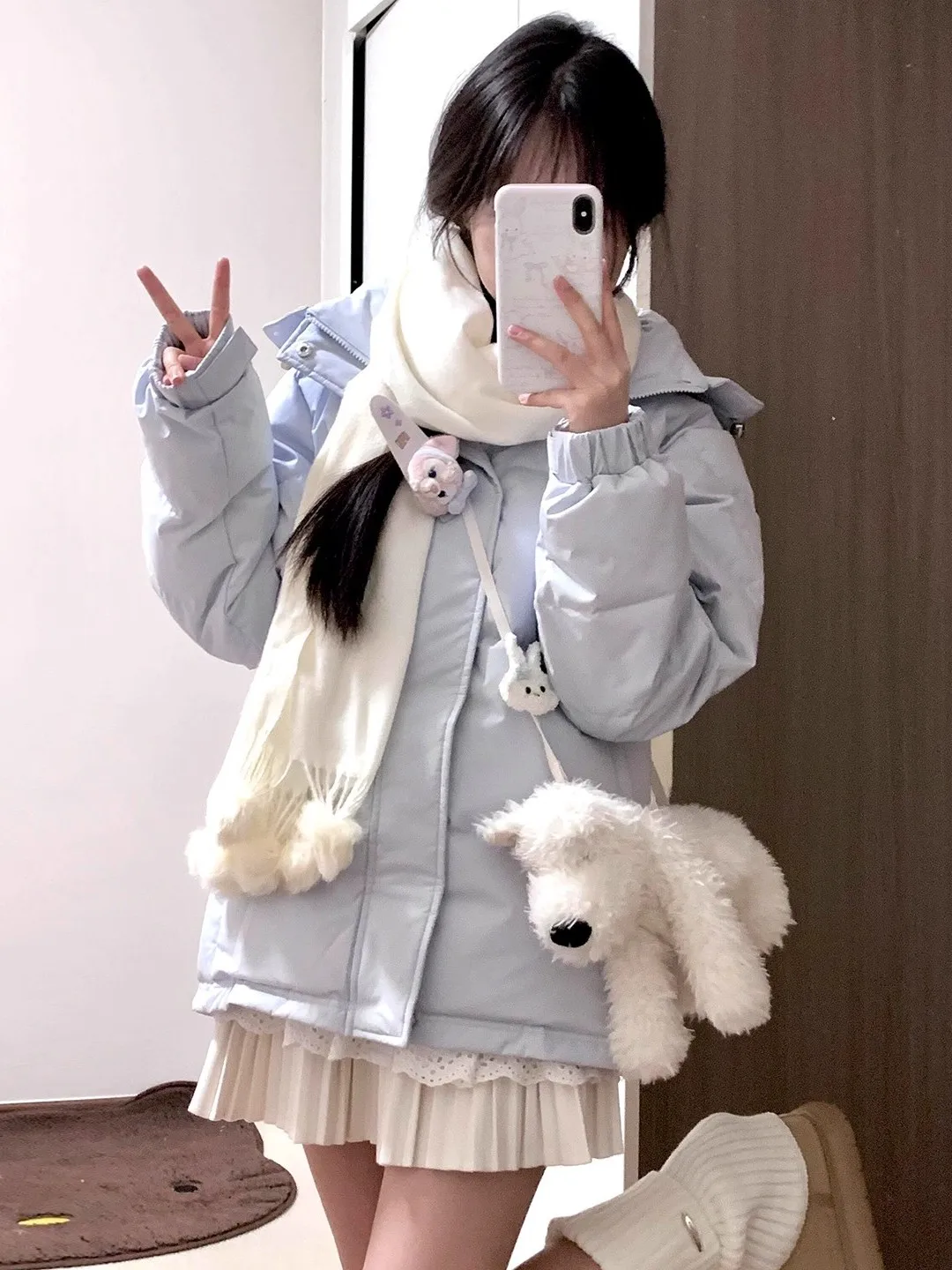 

Синяя хлопковая куртка с капюшоном для женщин, новый стиль, зимняя теплая, в студенческом стиле, сэндвич-утепленная, средней длины, утолщенная, с длинными рукавами