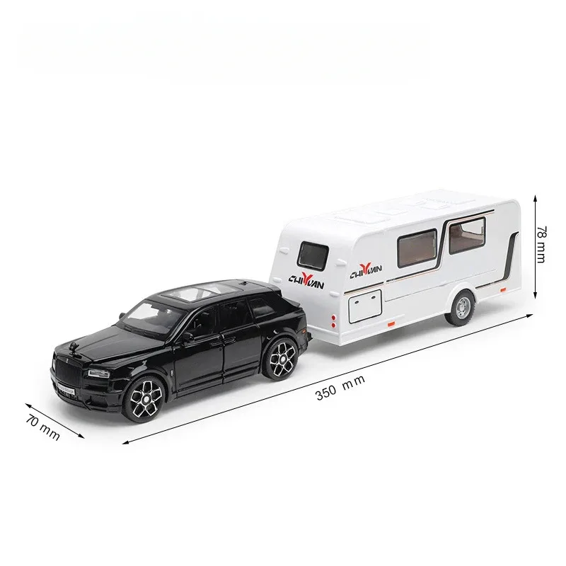 TOPMAYA 1/32 RV modèle de voiture en alliage moulé sous pression véhicule tout-terrain jouet avec son et lumière modèle de voiture de Camping pour garçons cadeaux B224