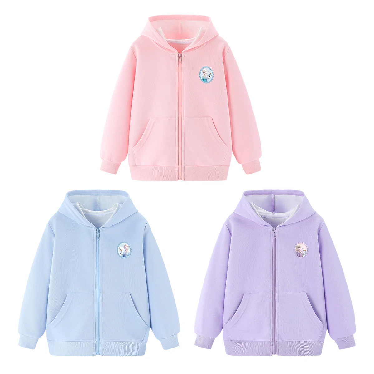 Disney Cartoon Anime Elsa Princess periphery Women's Zipper Hoodie Autumn and Winter Autumn and Winter Couple's Zipper Hoodie