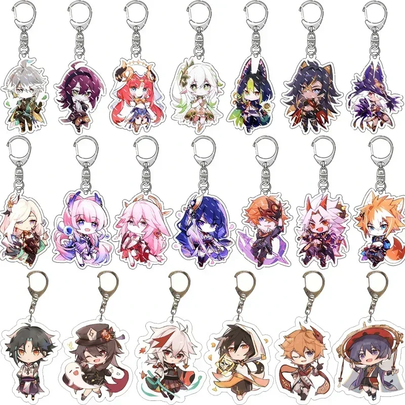 Impact Key Chain Pendant Raiden Shogun Key Chain Freminet Cosplay Kirara Key Chain Backpack Pendant Couple Accessories