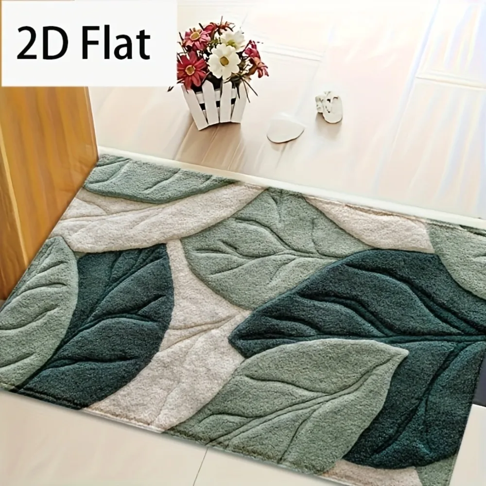 Alfombra con diseño de hojas de plantas, decoración para el hogar, alfombra con diseño de hojas, alfombra botánica verde para sala de estar, dormitorio, entrada