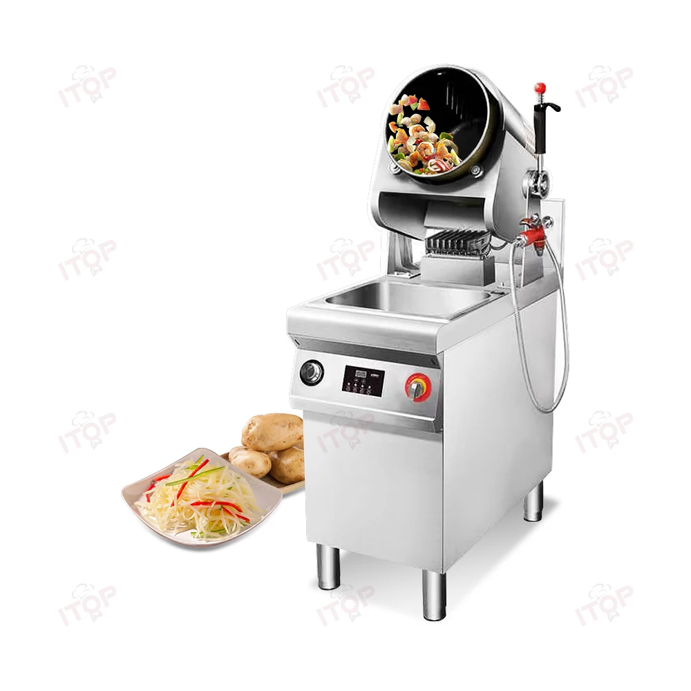 STLF JW Commercial Smart Electric Gas Multifunction Auto Round Drum Food Sauce Caramel Automatic Cooking Machine