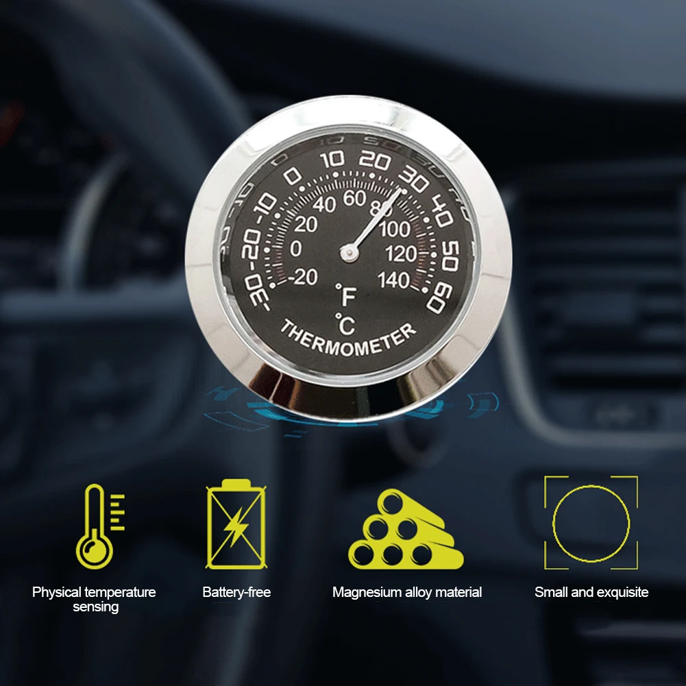 Mini Hygrometer Small Thermometer Hygrometer Monitor Car Thermometer Hygrometer Clock Mini Small Classic Temp Gauge