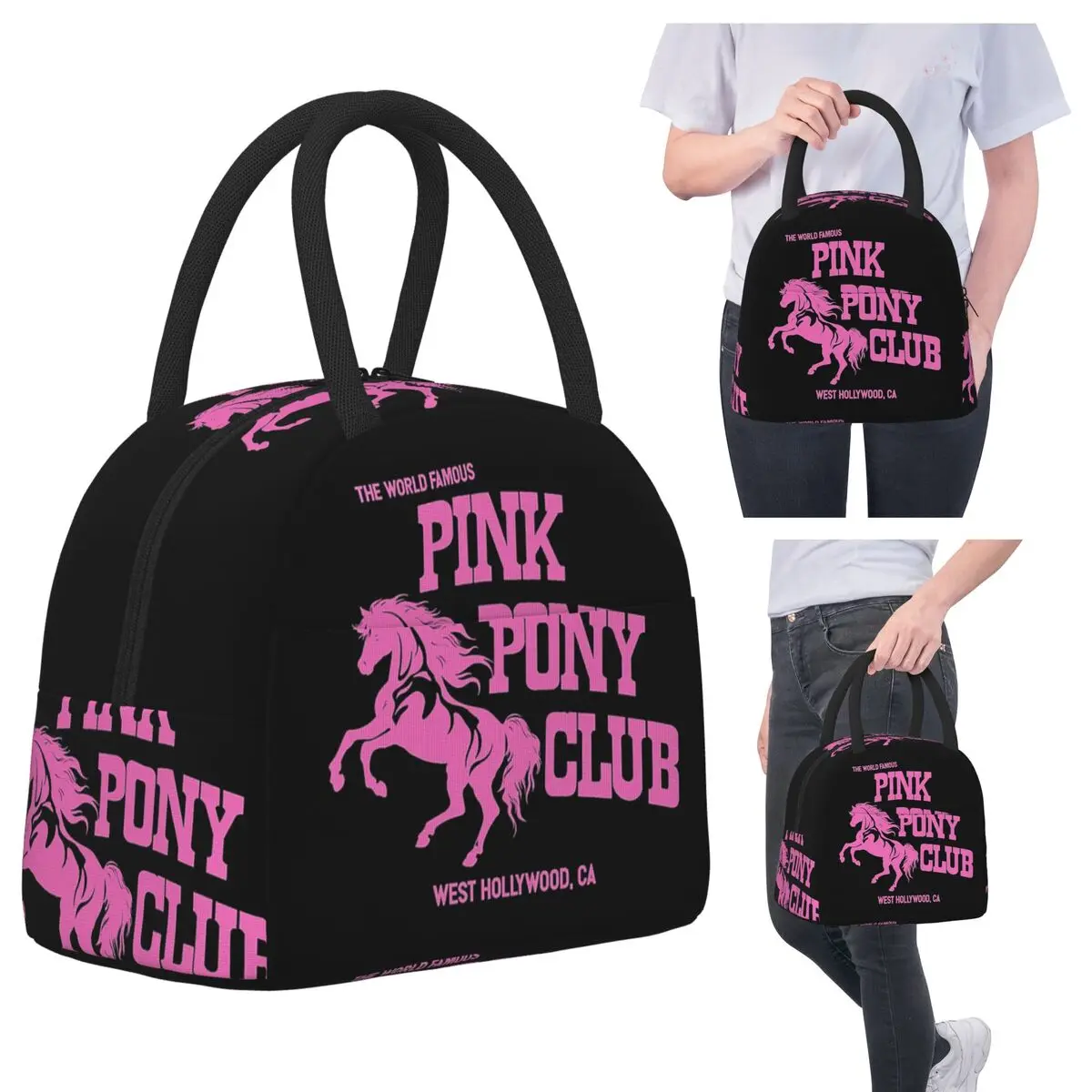 

Изолированная сумка для обеда Pink Pony Club Chappell Roan для женщин, офисный холодильник, термосумка для еды, портативная коробка для завтрака, контейнер