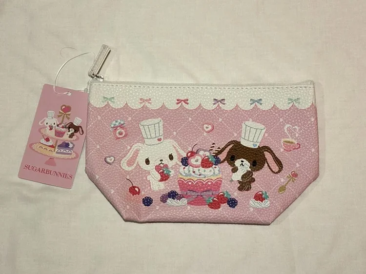 Sugarbunnies Usahana Borsa per il trucco Organizzatore di immagazzinaggio Borse per cosmetici carine Kawaii Custodia per trucco in pelle per cartoni animati Custodia per bellezza Vanity