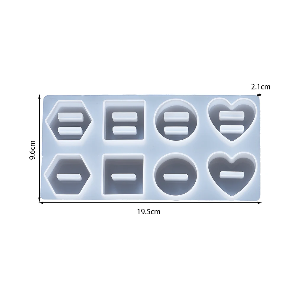 8 Holes Ring Holder Crystal Epoxy Resin Mold Round Hexagonal Love Ring Support Mirror Silicone Mold DIY Ring Display Stand Molds