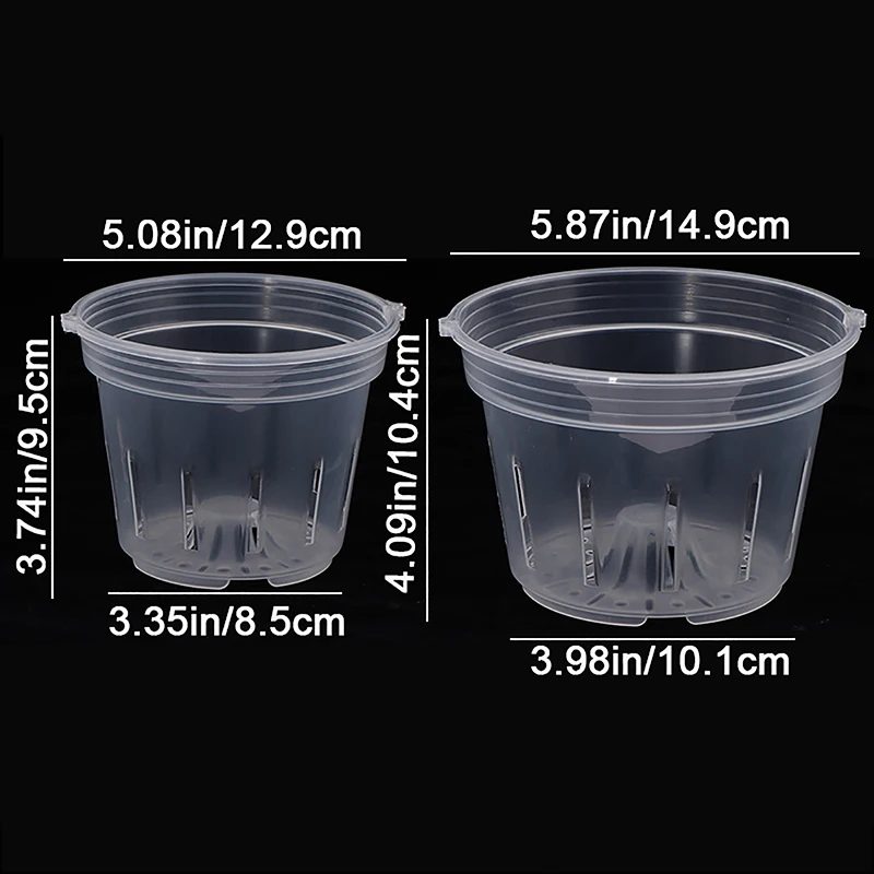 1Pc Orchid Pots With Plastic Tray Nursery Planter Planting Clear Holes Hydroponic Cup Container Plants Gardening Supplies